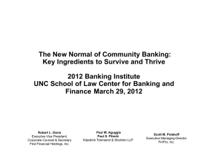 The New Normal of Community Banking: 2012 Banking Institute