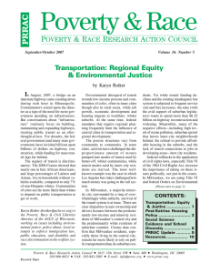 Transportation: Regional Equity &amp; Environmental Justice