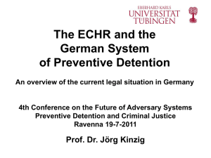 The ECHR and the German System of Preventive Detention