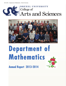 Department of Mathematics Annual Report  2013-2014