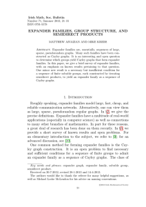 EXPANDER FAMILIES, GROUP STRUCTURE, AND SEMIDIRECT PRODUCTS