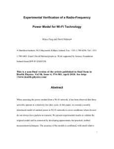 Experimental Verification of a Radio-Frequency Power Model for Wi-Fi Technology
