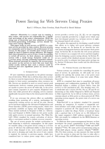 Power Saving for Web Servers Using Proxies