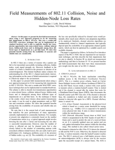 Field Measurements of 802.11 Collision, Noise and Hidden-Node Loss Rates