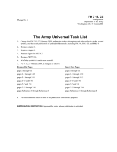 The Army Universal Task List FM 7-15, C6