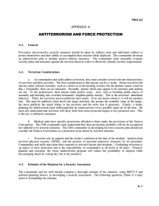 ANTITERRORISM AND FORCE PROTECTION APPENDIX A