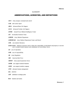 ABBREVIATIONS, ACRONYMS, AND DEFINITIONS GLOSSARY