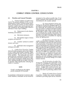 COMBAT STRESS CONTROL CONSULTATION