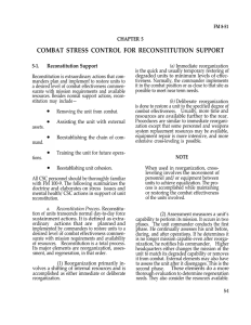 COMBAT STRESS CONTROL FOR RECONSTITUTION SUPPORT
