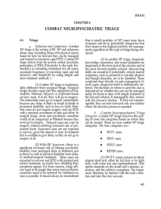 COMBAT NEUROPSYCHIATRIC TRIAGE