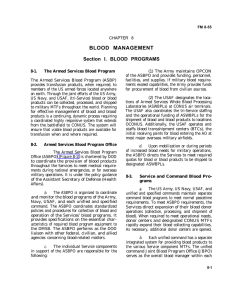 BLOOD MANAGEMENT Section I. BLOOD PROGRAMS