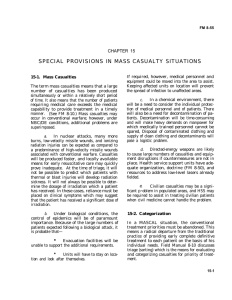 SPECIAL PROVISIONS IN MASS CASUALTY SITUATIONS CHAPTER 15