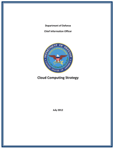 Cloud Computing Strategy    Department of Defense  Chief Information Officer 