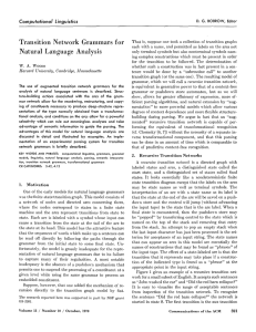 Transition  Network  Grammars  for Computational Linguistics D.G.  BOBROW,