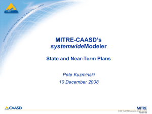 CAASD’s MITRE- systemwide State and Near-Term Plans