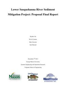 Lower Susquehanna River Sediment Mitigation Project: Proposal Final Report