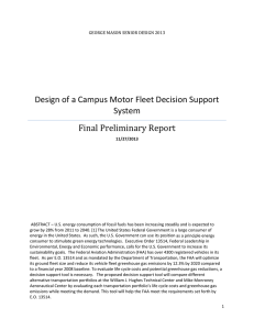 Design of a Campus Motor Fleet Decision Support  System Final	Preliminary	Report
