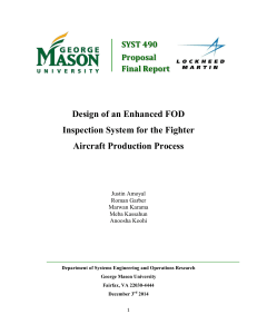 Design of an Enhanced FOD Inspection System for the Fighter SYST 490