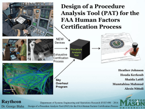 1 Design of a Procedure Analysis Tool (PAT) for the FAA Human Factors