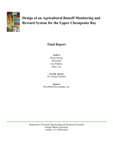 Design of an Agricultural Runoff Monitoring and  Final Report