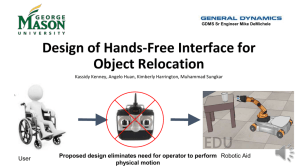 Design of Hands-Free Interface for Object Relocation Robotic Aid User
