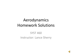 Aerodynamics Homework Solutions SYST 460 Instructor: Lance Sherry