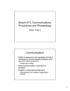 Airport ATC Communications: Procedures and Phraseology Communication!