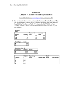 Homework Chapter 7: Airline Schedule Optimization