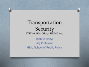 Transportation Security Irvin Varkonyi Adj Professor