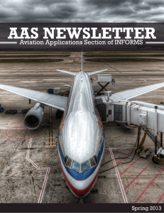 AAS NEWSLETTER Aviation Applications Section of INFORMS Spring 2013