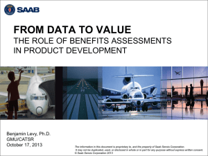 FROM DATA TO VALUE THE ROLE OF BENEFITS ASSESSMENTS IN PRODUCT DEVELOPMENT