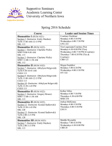 Supportive Seminars Academic Learning Center University of Northern Iowa Spring 2016 Schedule