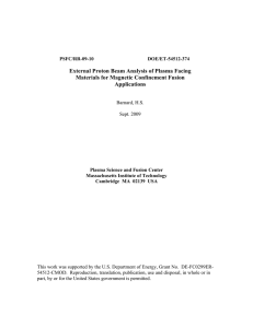 External Proton Beam Analysis of Plasma Facing Applications