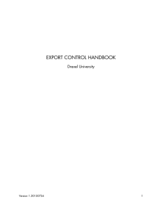 EXPORT CONTROL HANDBOOK Drexel University   