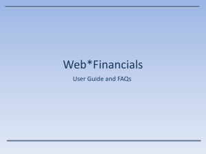 Web*Financials User Guide and FAQs