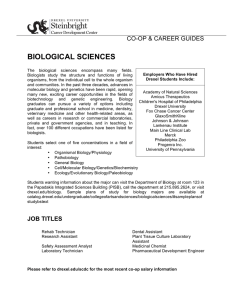 BIOLOGICAL SCIENCES CO-OP &amp; CAREER GUIDES