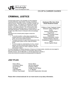 CRIMINAL JUSTICE CO-OP &amp; CAREER GUIDES