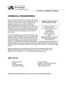 CHEMICAL ENGINEERING CO-OP &amp; CAREER GUIDES