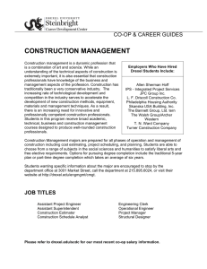 CONSTRUCTION MANAGEMENT CO-OP &amp; CAREER GUIDES