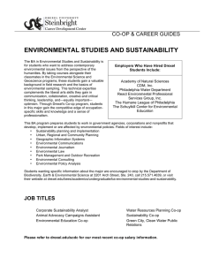 ENVIRONMENTAL STUDIES AND SUSTAINABILITY CO-OP &amp; CAREER GUIDES