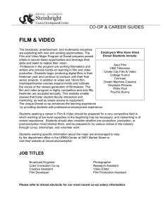 FILM &amp; VIDEO CO-OP &amp; CAREER GUIDES