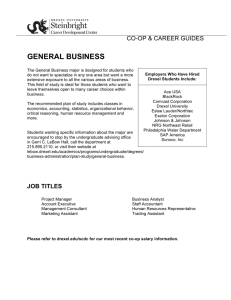 GENERAL BUSINESS CO-OP &amp; CAREER GUIDES