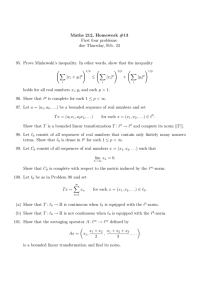 Maths 212, Homework #13 First four problems: due Thursday, Feb. 23