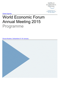 World Economic Forum Annual Meeting 2015 Programme Global Agenda