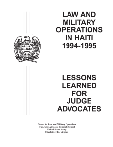 LAW AND MILITARY OPERATIONS IN HAITI