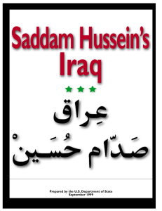 Iraq Saddam Hussein’s Prepared by the U.S. Department of State September 1999