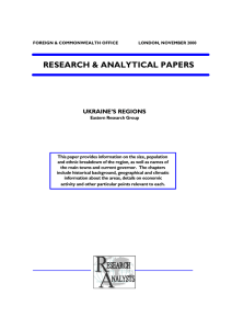 RESEARCH &amp; ANALYTICAL PAPERS UKRAINE’S REGIONS