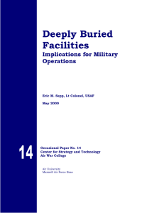 Deeply Buried Facilities Implications for Military Operations