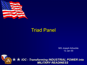 Triad Panel IOC - Transforming INDUSTRIAL POWER into MILITARY READINESS MG Joseph Arbuckle