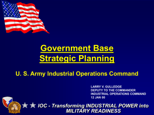 Government Base Strategic Planning U. S. Army Industrial Operations Command